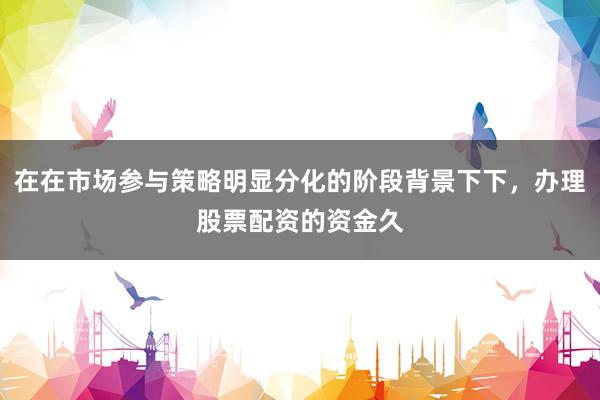 在在市场参与策略明显分化的阶段背景下下，办理股票配资的资金久