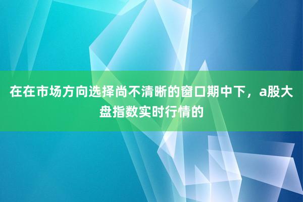 在在市场方向选择尚不清晰的窗口期中下，a股大盘指数实时行情的