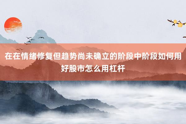 在在情绪修复但趋势尚未确立的阶段中阶段如何用好股市怎么用杠杆