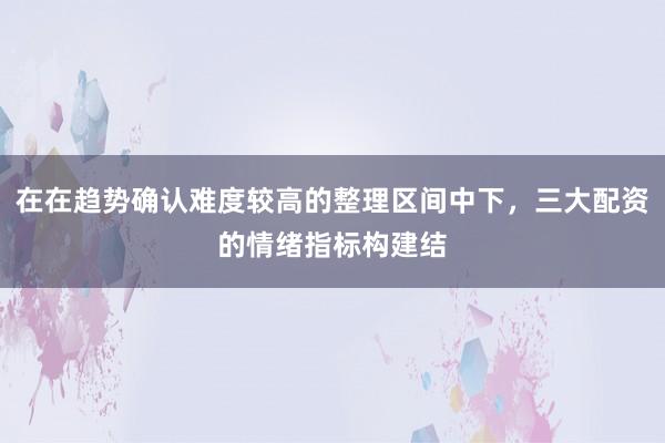 在在趋势确认难度较高的整理区间中下，三大配资的情绪指标构建结